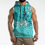 Brisbane Heat Sleeveless Hoodie Graffiti Urban Aboriginal Dot Abstract Design