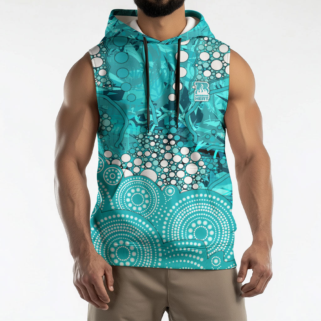 Brisbane Heat Sleeveless Hoodie Graffiti Urban Aboriginal Dot Abstract Design
