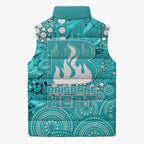 Brisbane Heat Sleeveless Puffer Jacket Graffiti Urban Aboriginal Dot Abstract Design