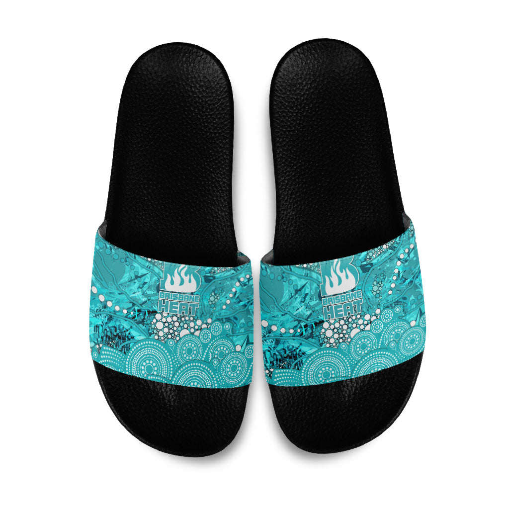 Brisbane Heat Slide Sandals Graffiti Urban Aboriginal Dot Abstract Design