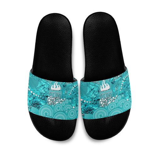 Brisbane Heat Slide Sandals Graffiti Urban Aboriginal Dot Abstract Design