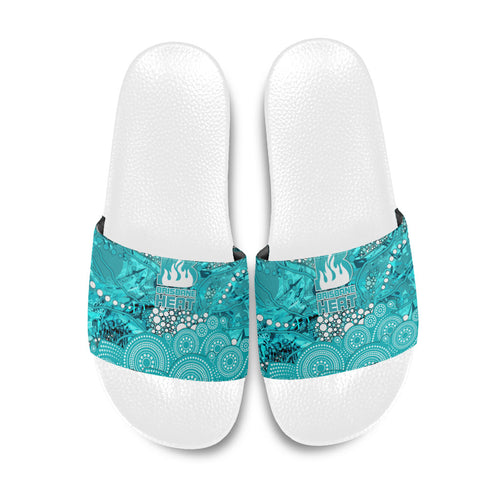 Brisbane Heat Slide Sandals Graffiti Urban Aboriginal Dot Abstract Design
