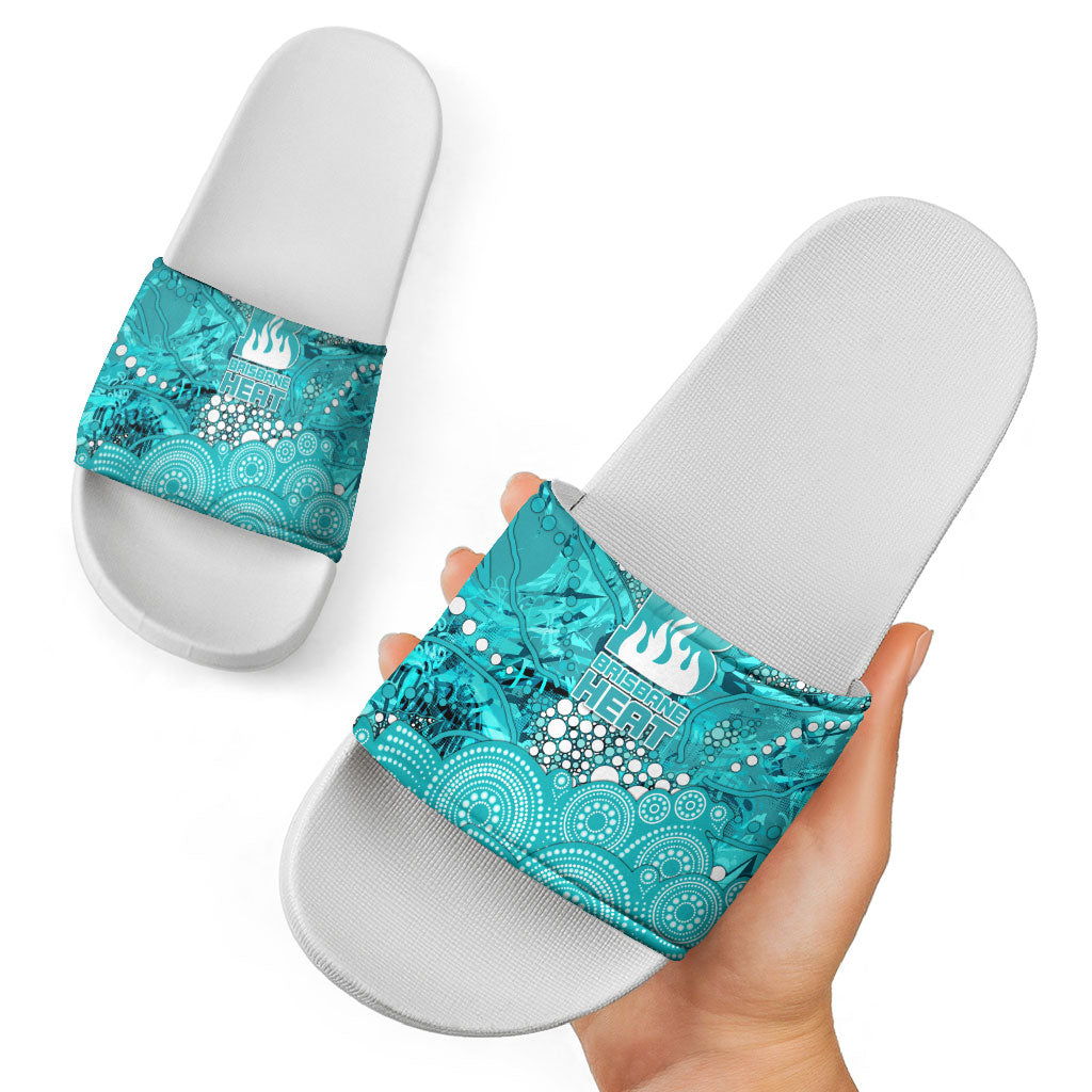 Brisbane Heat Slide Sandals Graffiti Urban Aboriginal Dot Abstract Design