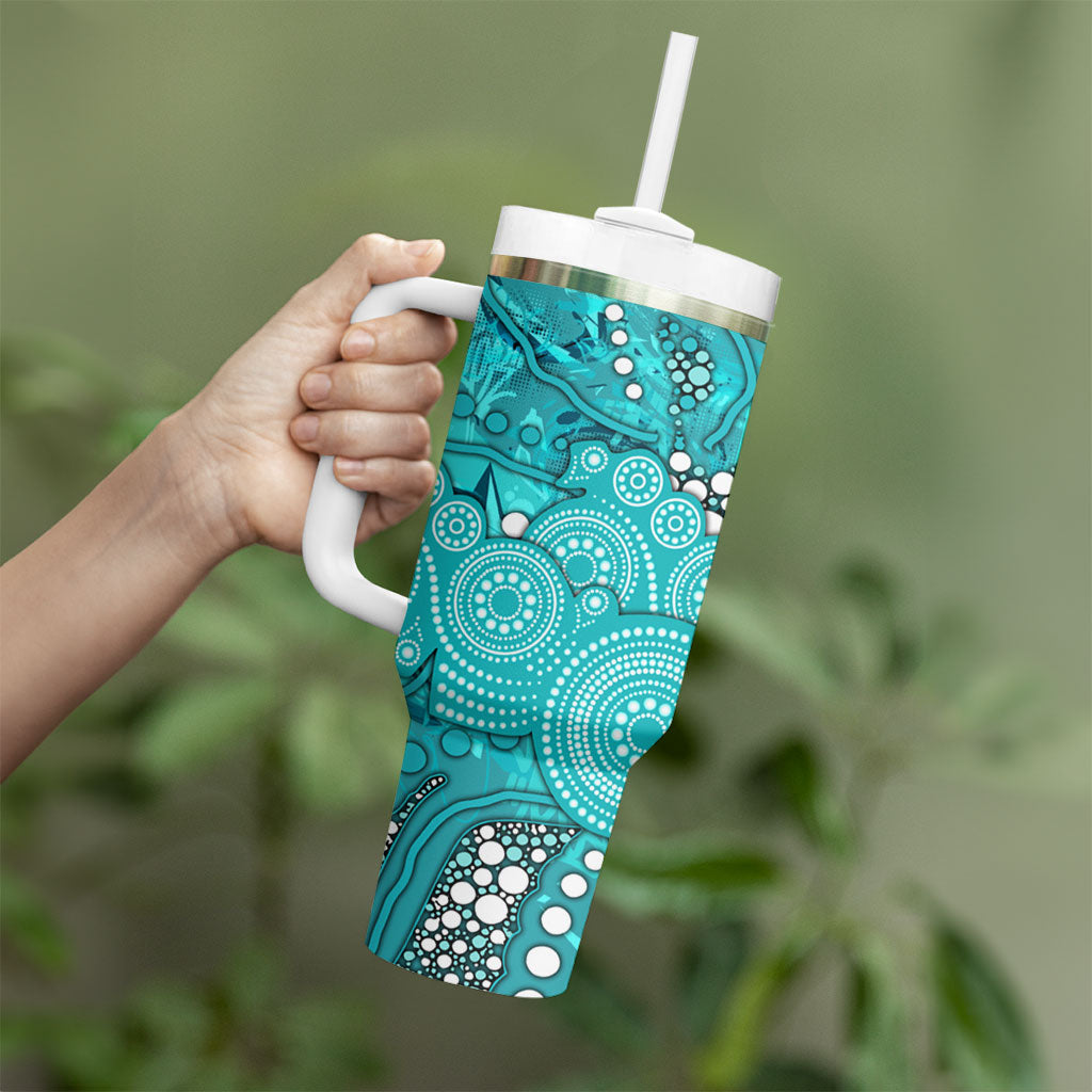 Brisbane Heat Tumbler With Handle Graffiti Urban Aboriginal Dot Abstract Design