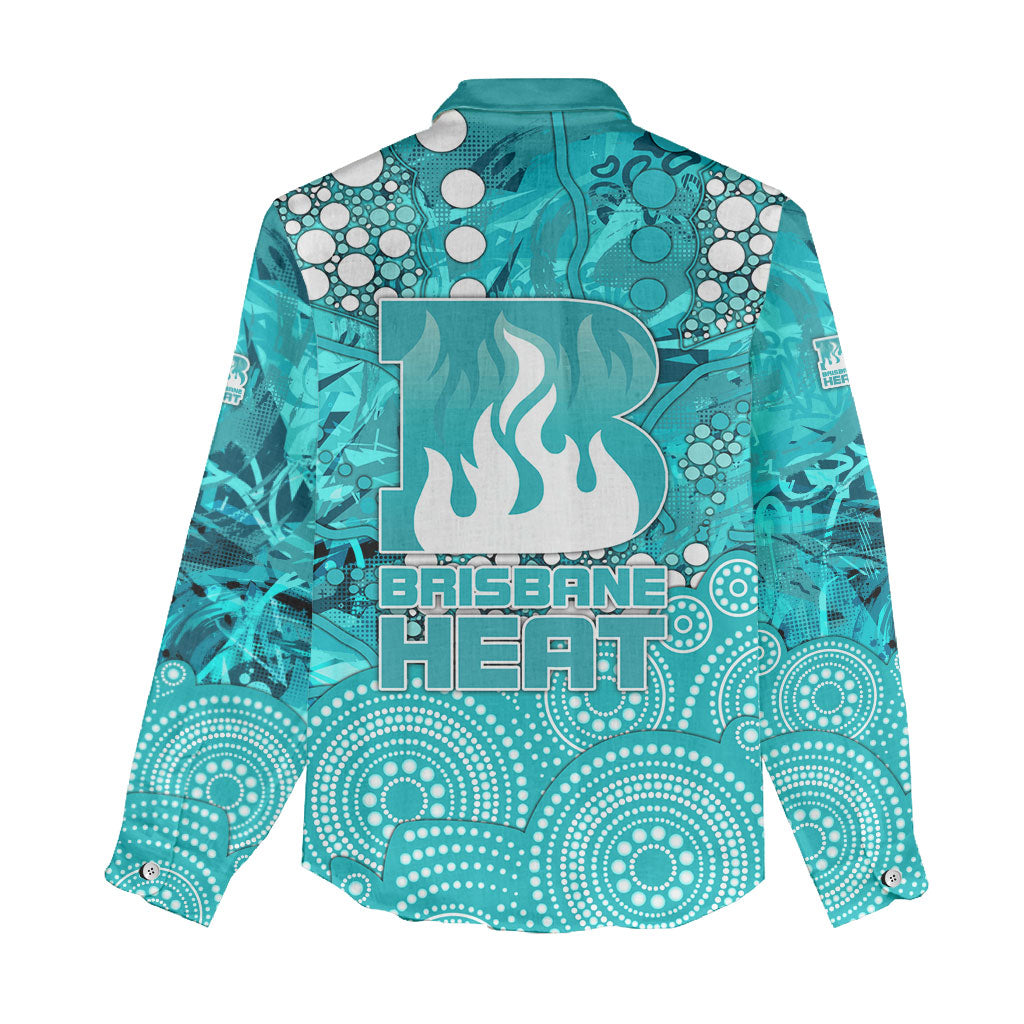 Brisbane Heat Women Casual Shirt Graffiti Urban Aboriginal Dot Abstract Design