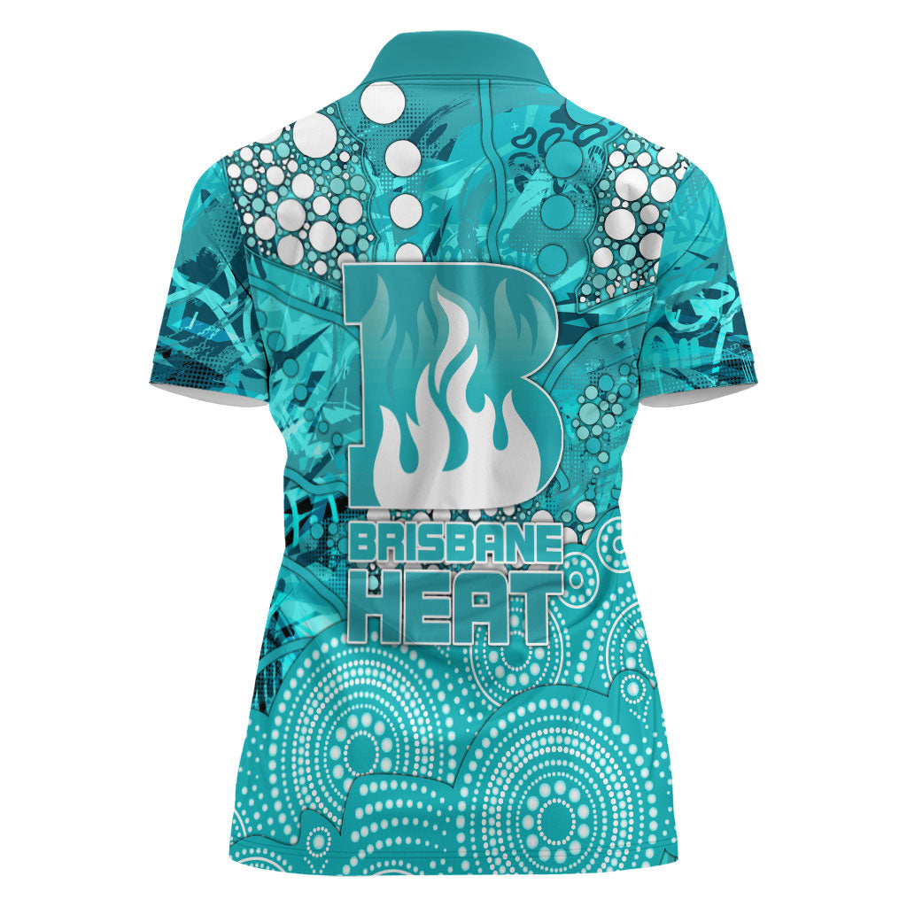 Brisbane Heat Women Polo Shirt Graffiti Urban Aboriginal Dot Abstract Design