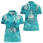 Brisbane Heat Women Polo Shirt Graffiti Urban Aboriginal Dot Abstract Design