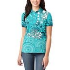 Brisbane Heat Women Polo Shirt Graffiti Urban Aboriginal Dot Abstract Design