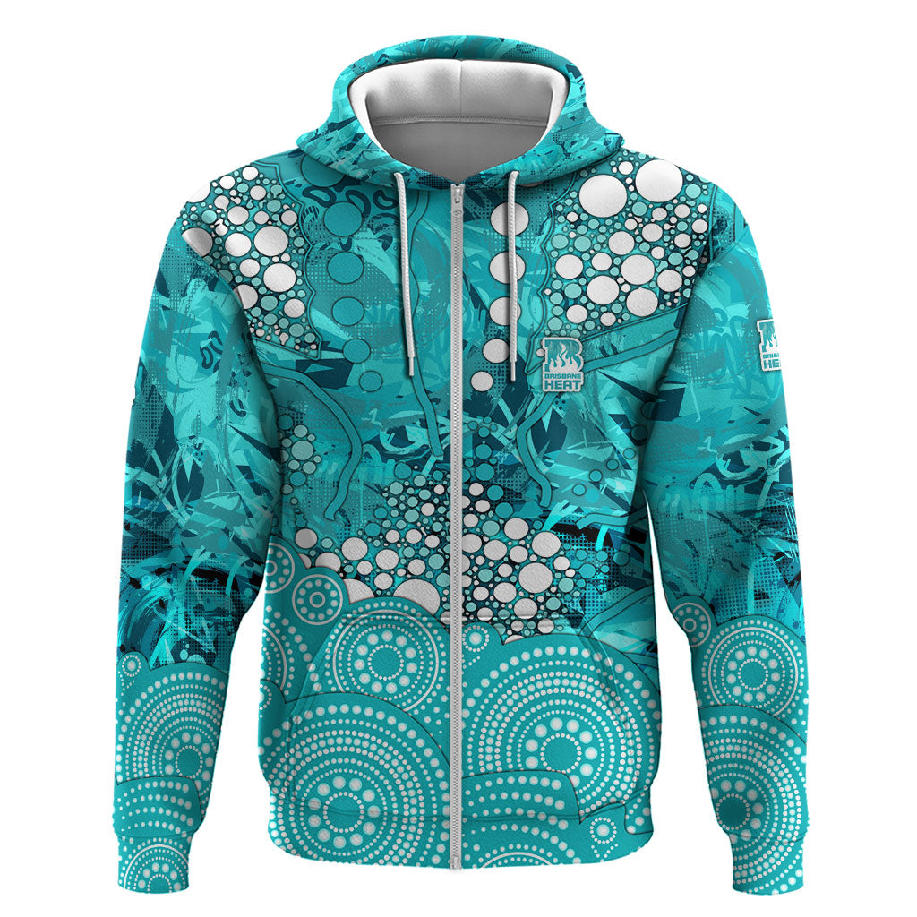 Brisbane Heat Zip Hoodie Graffiti Urban Aboriginal Dot Abstract Design