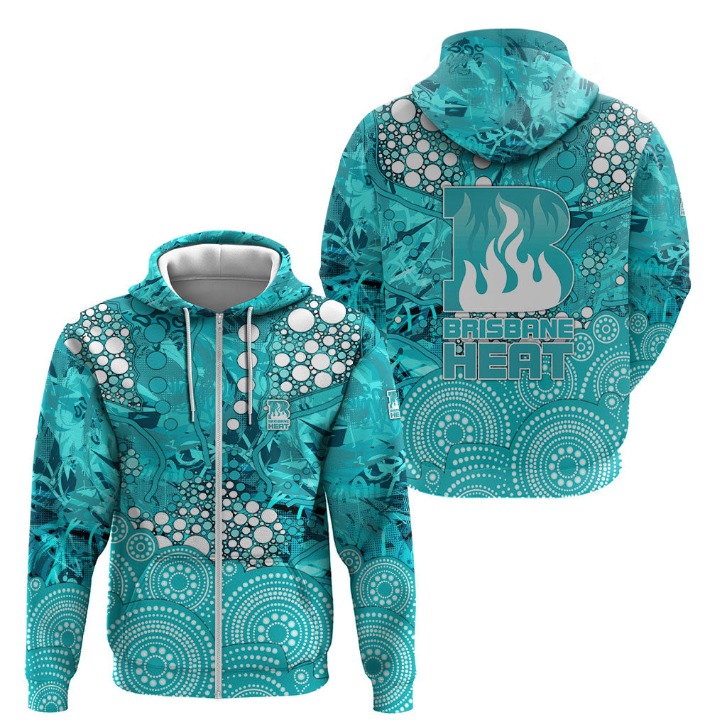 Brisbane Heat Zip Hoodie Graffiti Urban Aboriginal Dot Abstract Design