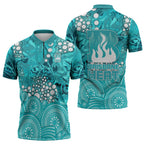 Brisbane Heat Zipper Polo Shirt Graffiti Urban Aboriginal Dot Abstract Design