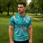 Brisbane Heat Zipper Polo Shirt Graffiti Urban Aboriginal Dot Abstract Design