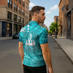 Brisbane Heat Zipper Polo Shirt Graffiti Urban Aboriginal Dot Abstract Design