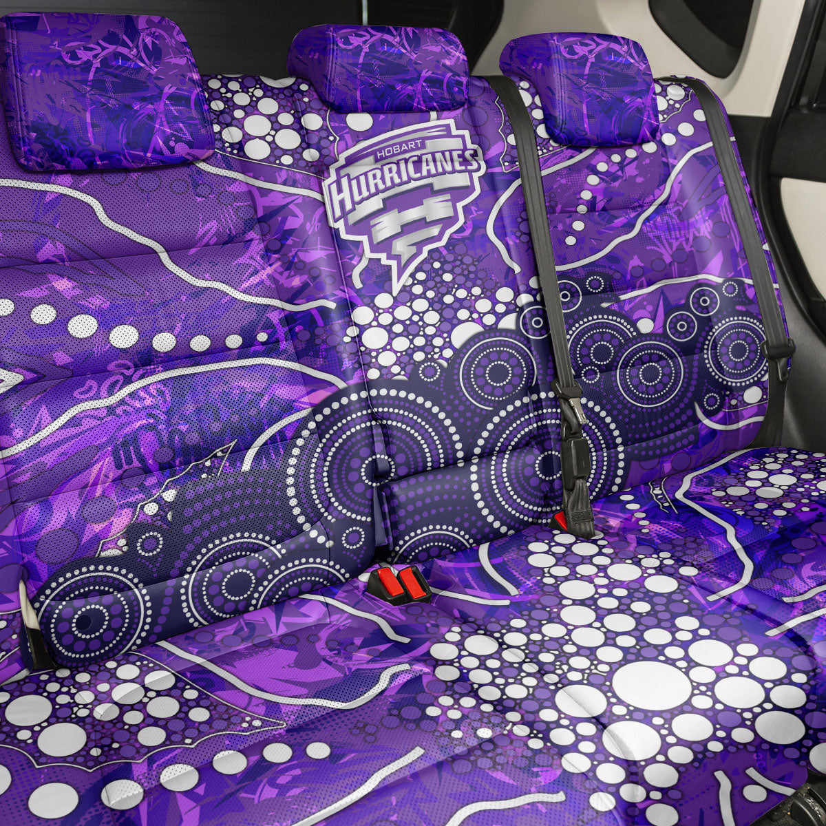 Hobart Hurricanes Back Car Seat Cover Graffiti Urban Aboriginal Dot Abstract Design