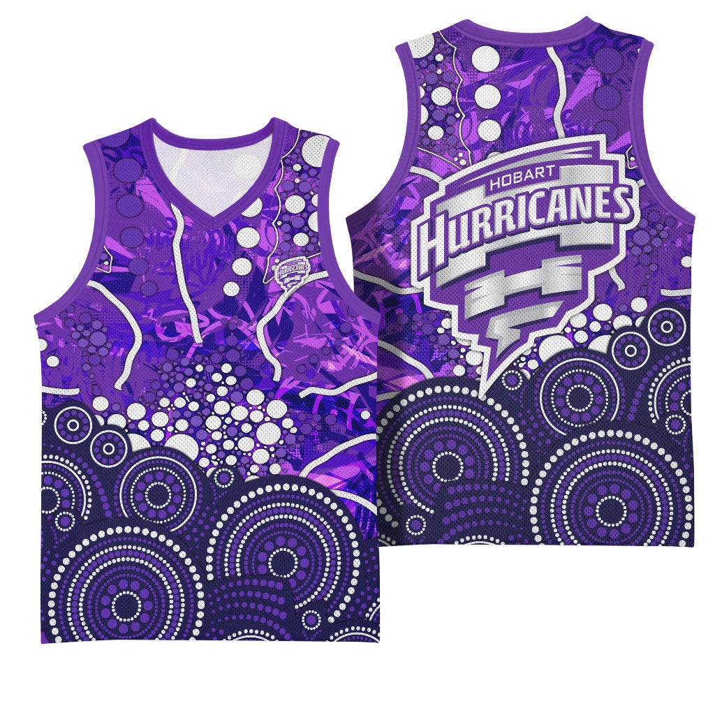 Hobart Hurricanes Basketball Jersey Graffiti Urban Aboriginal Dot Abstract Design