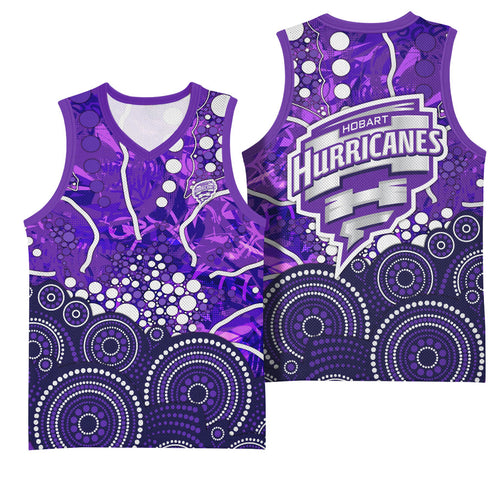 Hobart Hurricanes Basketball Jersey Graffiti Urban Aboriginal Dot Abstract Design