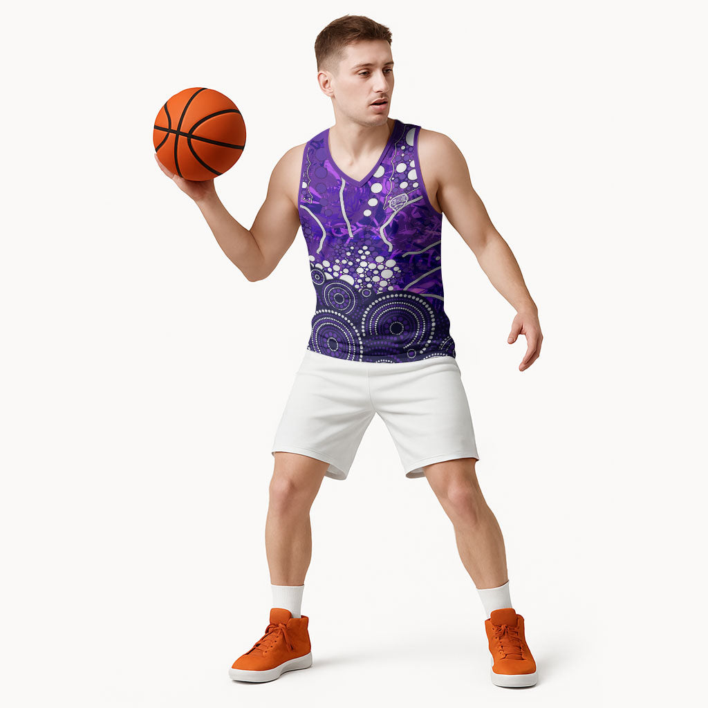 Hobart Hurricanes Basketball Jersey Graffiti Urban Aboriginal Dot Abstract Design