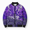 Hobart Hurricanes Bomber Puffer Jacket Graffiti Urban Aboriginal Dot Abstract Design