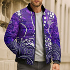 Hobart Hurricanes Bomber Puffer Jacket Graffiti Urban Aboriginal Dot Abstract Design