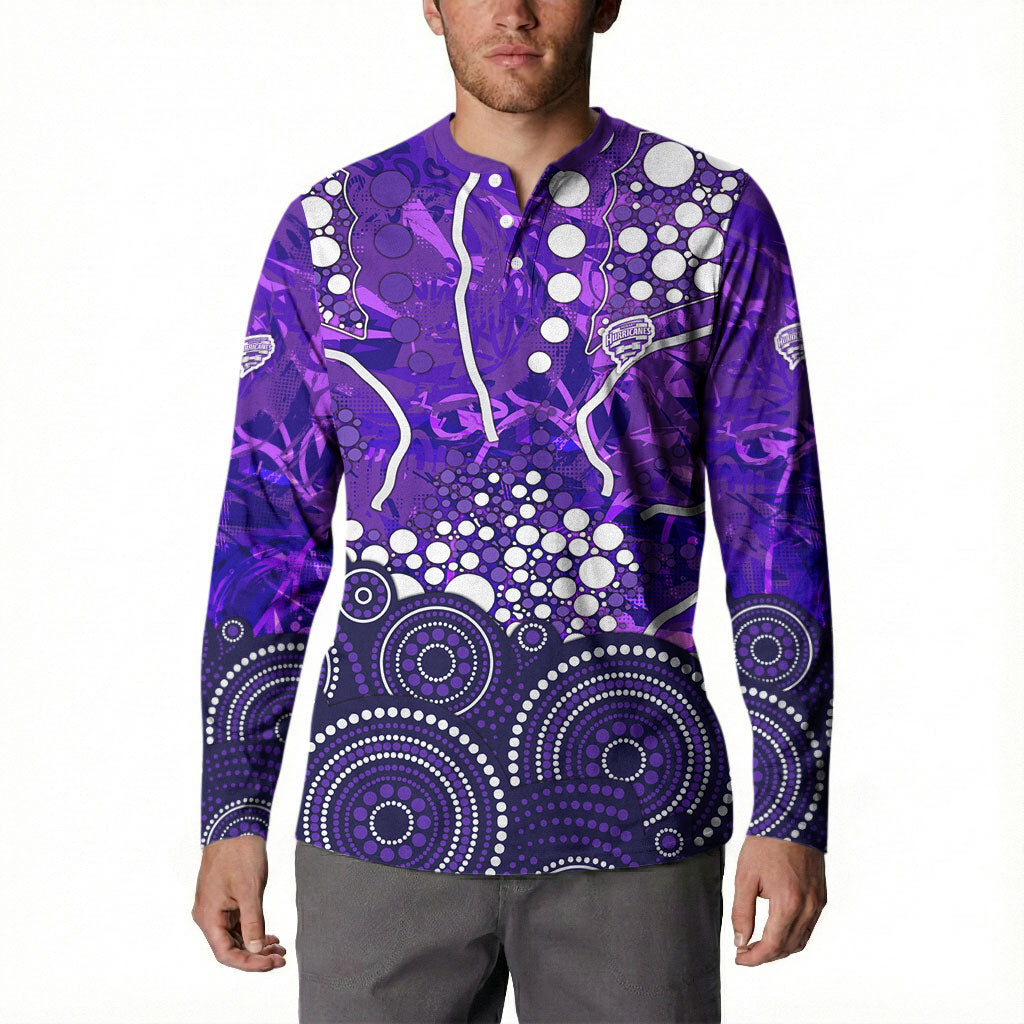Hobart Hurricanes Button Sweatshirt Graffiti Urban Aboriginal Dot Abstract Design