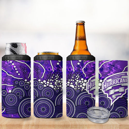 Hobart Hurricanes 4 in 1 Can Cooler Tumbler Graffiti Urban Aboriginal Dot Abstract Design
