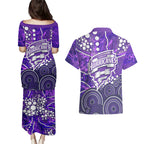 Hobart Hurricanes Couples Matching Puletasi and Hawaiian Shirt Graffiti Urban Aboriginal Dot Abstract Design