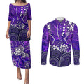 Hobart Hurricanes Couples Matching Puletasi and Long Sleeve Button Shirt Graffiti Urban Aboriginal Dot Abstract Design