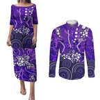 Hobart Hurricanes Couples Matching Puletasi and Long Sleeve Button Shirt Graffiti Urban Aboriginal Dot Abstract Design