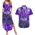 Hobart Hurricanes Couples Matching Summer Maxi Dress and Hawaiian Shirt Graffiti Urban Aboriginal Dot Abstract Design