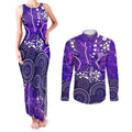Hobart Hurricanes Couples Matching Tank Maxi Dress and Long Sleeve Button Shirt Graffiti Urban Aboriginal Dot Abstract Design