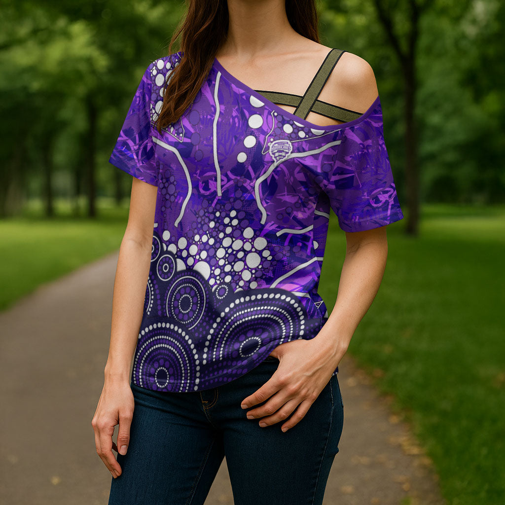 Hobart Hurricanes Cross Shoulder Shirt Graffiti Urban Aboriginal Dot Abstract Design