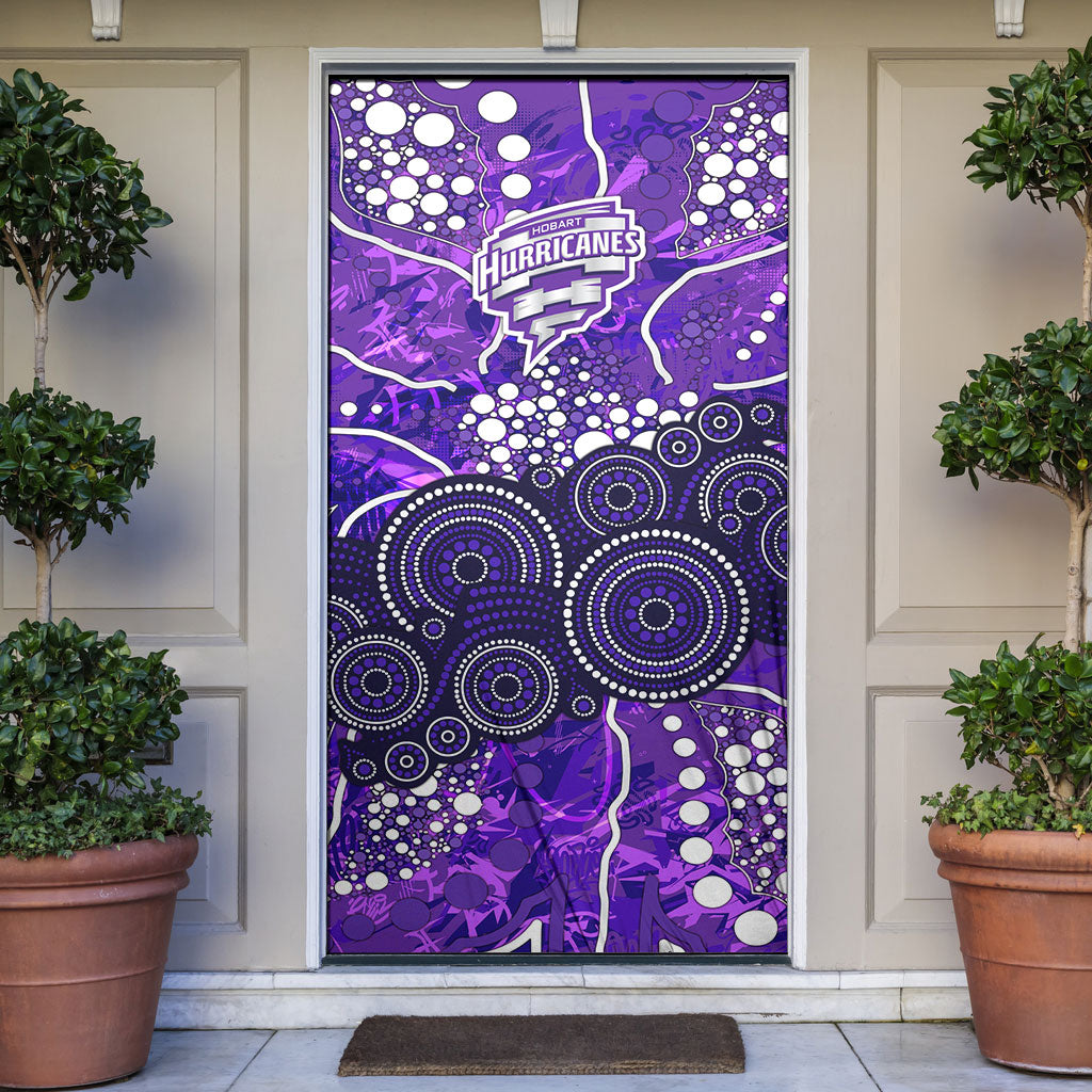 Hobart Hurricanes Door Cover Graffiti Urban Aboriginal Dot Abstract Design