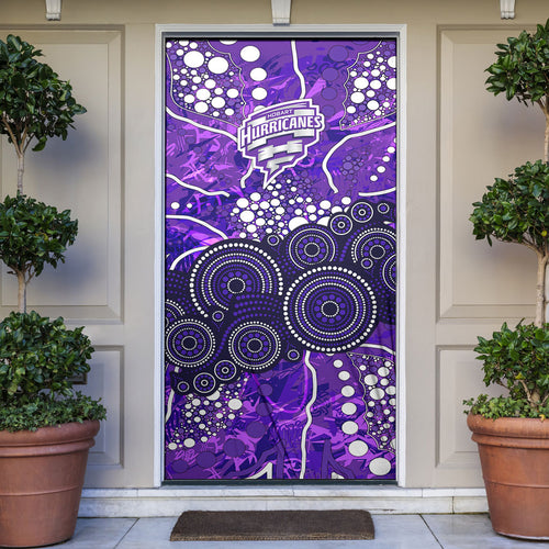 Hobart Hurricanes Door Cover Graffiti Urban Aboriginal Dot Abstract Design
