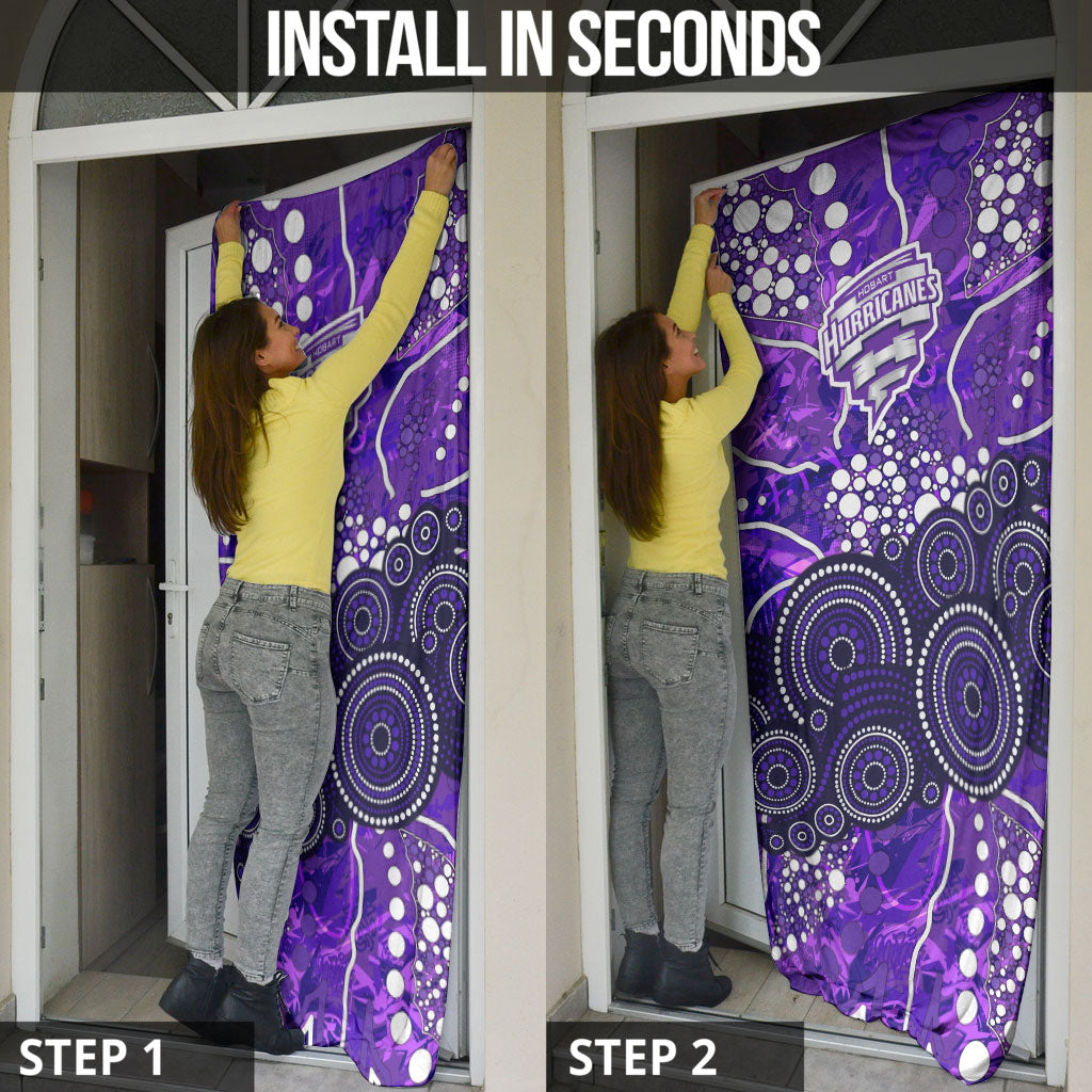 Hobart Hurricanes Door Cover Graffiti Urban Aboriginal Dot Abstract Design