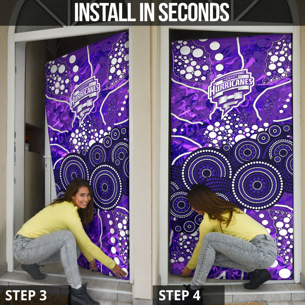 Hobart Hurricanes Door Cover Graffiti Urban Aboriginal Dot Abstract Design