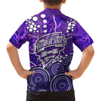 Hobart Hurricanes Family Matching Mermaid Dress and Hawaiian Shirt Graffiti Urban Aboriginal Dot Abstract Design