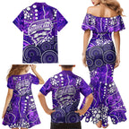 Hobart Hurricanes Family Matching Mermaid Dress and Hawaiian Shirt Graffiti Urban Aboriginal Dot Abstract Design