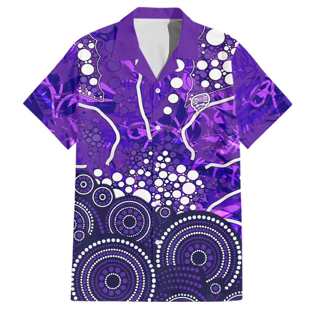 Hobart Hurricanes Family Matching Mermaid Dress and Hawaiian Shirt Graffiti Urban Aboriginal Dot Abstract Design