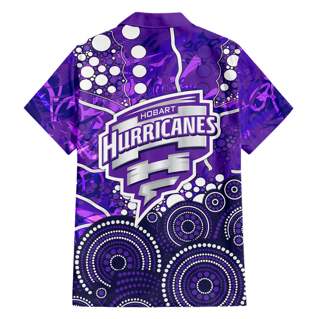 Hobart Hurricanes Family Matching Off The Shoulder Long Sleeve Dress and Hawaiian Shirt Graffiti Urban Aboriginal Dot Abstract Design