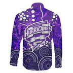 Hobart Hurricanes Family Matching Off The Shoulder Long Sleeve Dress and Hawaiian Shirt Graffiti Urban Aboriginal Dot Abstract Design