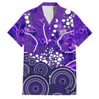 Hobart Hurricanes Family Matching Off Shoulder Maxi Dress and Hawaiian Shirt Graffiti Urban Aboriginal Dot Abstract Design