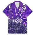 Hobart Hurricanes Family Matching Short Sleeve Bodycon Dress and Hawaiian Shirt Graffiti Urban Aboriginal Dot Abstract Design