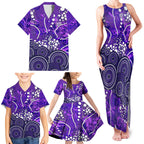 Hobart Hurricanes Family Matching Tank Maxi Dress and Hawaiian Shirt Graffiti Urban Aboriginal Dot Abstract Design