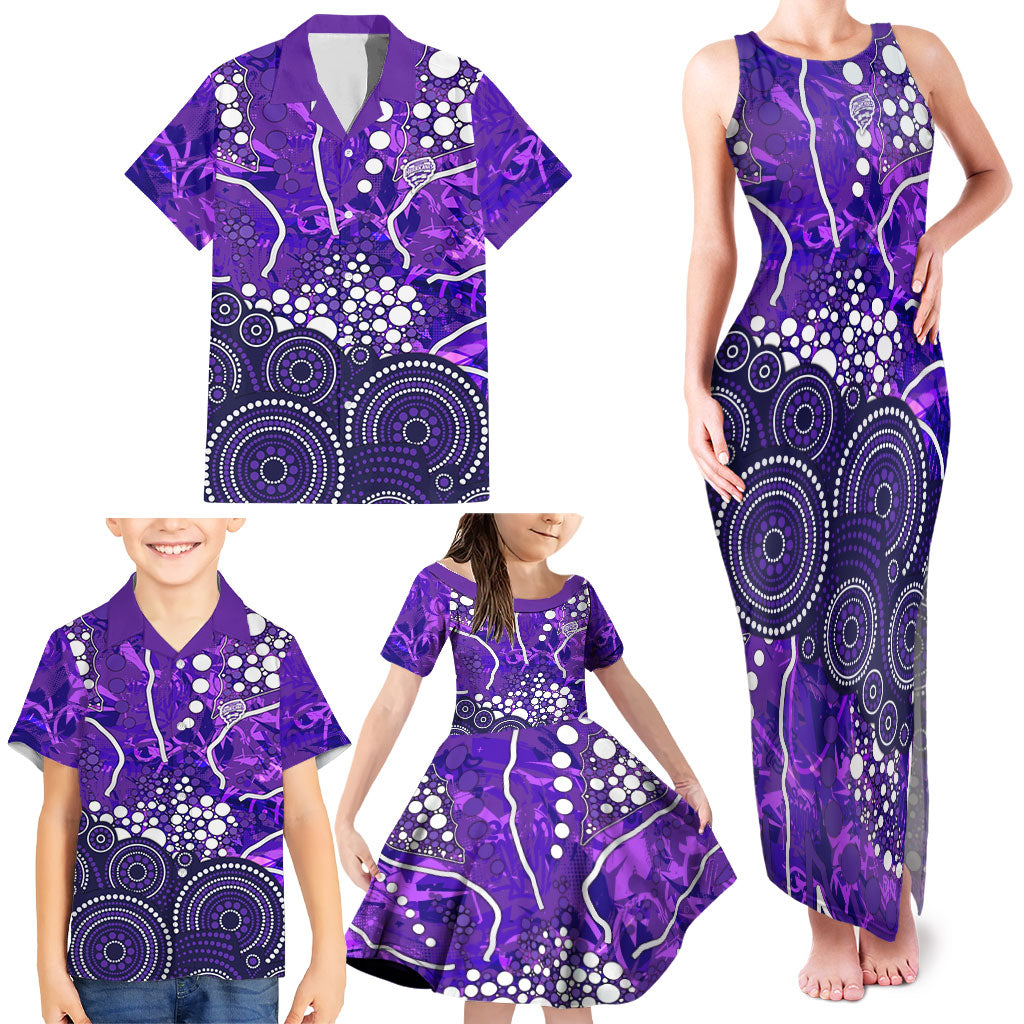 Hobart Hurricanes Family Matching Tank Maxi Dress and Hawaiian Shirt Graffiti Urban Aboriginal Dot Abstract Design