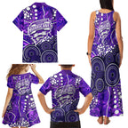 Hobart Hurricanes Family Matching Tank Maxi Dress and Hawaiian Shirt Graffiti Urban Aboriginal Dot Abstract Design