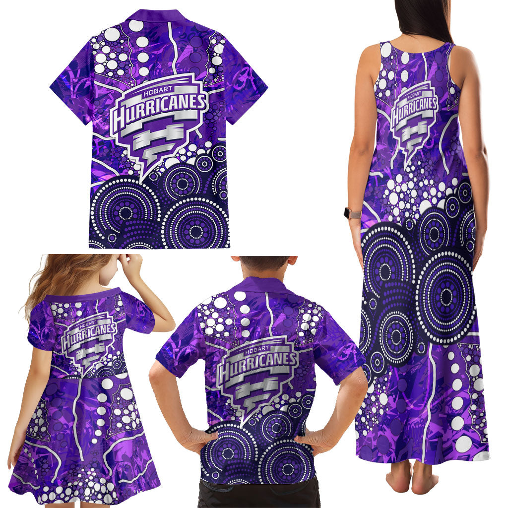 Hobart Hurricanes Family Matching Tank Maxi Dress and Hawaiian Shirt Graffiti Urban Aboriginal Dot Abstract Design