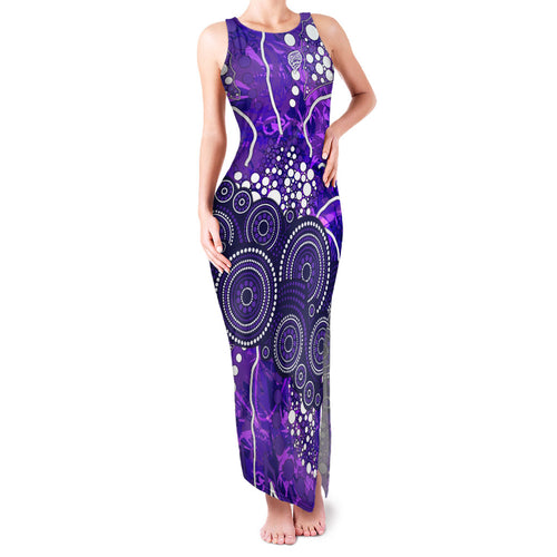 Hobart Hurricanes Family Matching Tank Maxi Dress and Hawaiian Shirt Graffiti Urban Aboriginal Dot Abstract Design