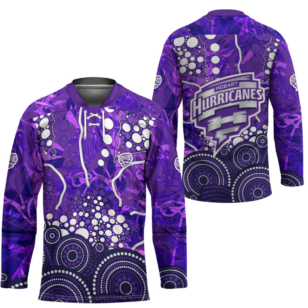 Hobart Hurricanes Hockey Jersey Graffiti Urban Aboriginal Dot Abstract Design