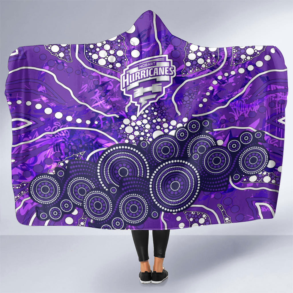 Hobart Hurricanes Hooded Blanket Graffiti Urban Aboriginal Dot Abstract Design