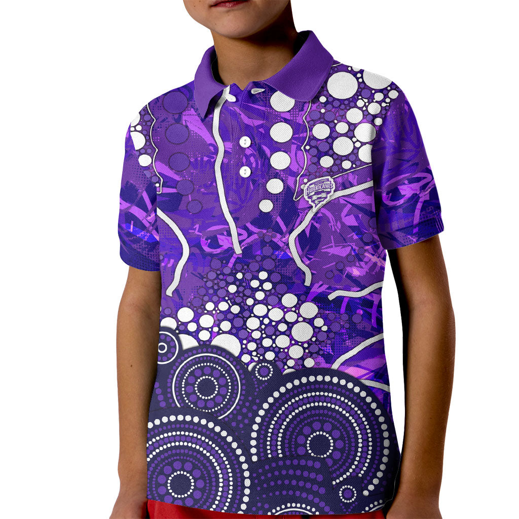 Hobart Hurricanes Kid Polo Shirt Graffiti Urban Aboriginal Dot Abstract Design
